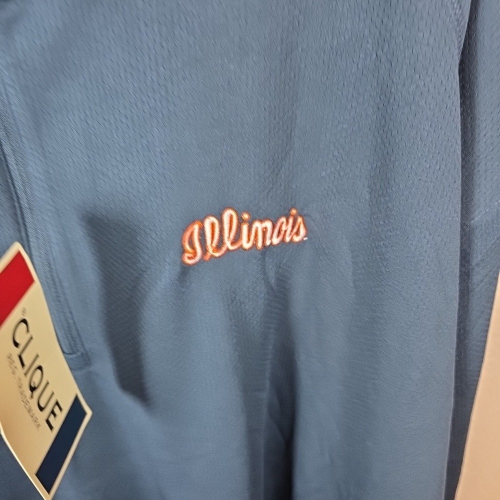 Clique Illinois Gameday Spirit Long Sleeve Half Zip Shirt Navy Blue 5XL - Picture 4 of 10